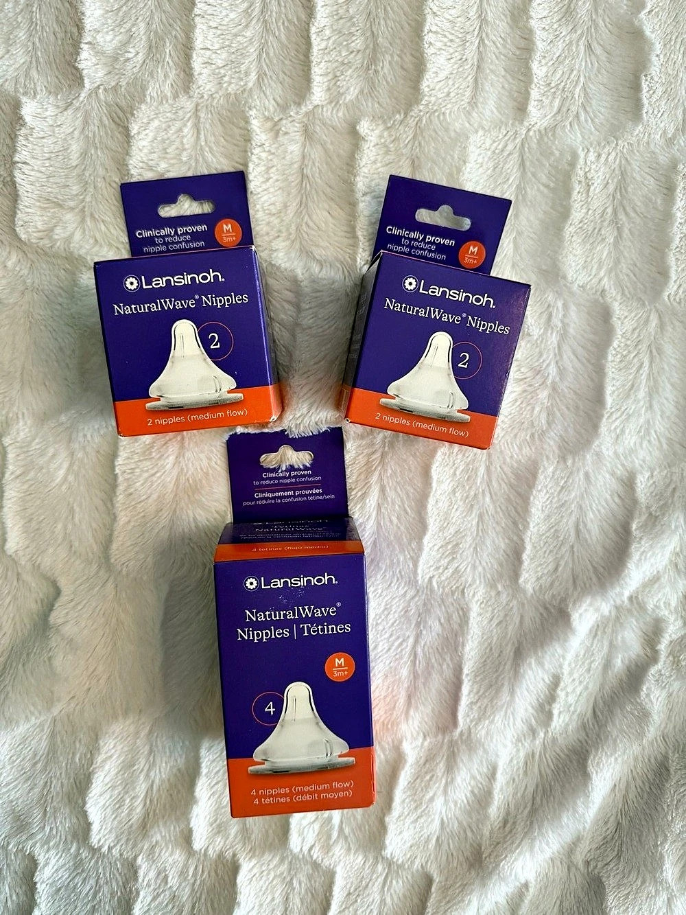 Lansinoh NaturalWave Nipples Medium Flow Nipple 8-Pack New